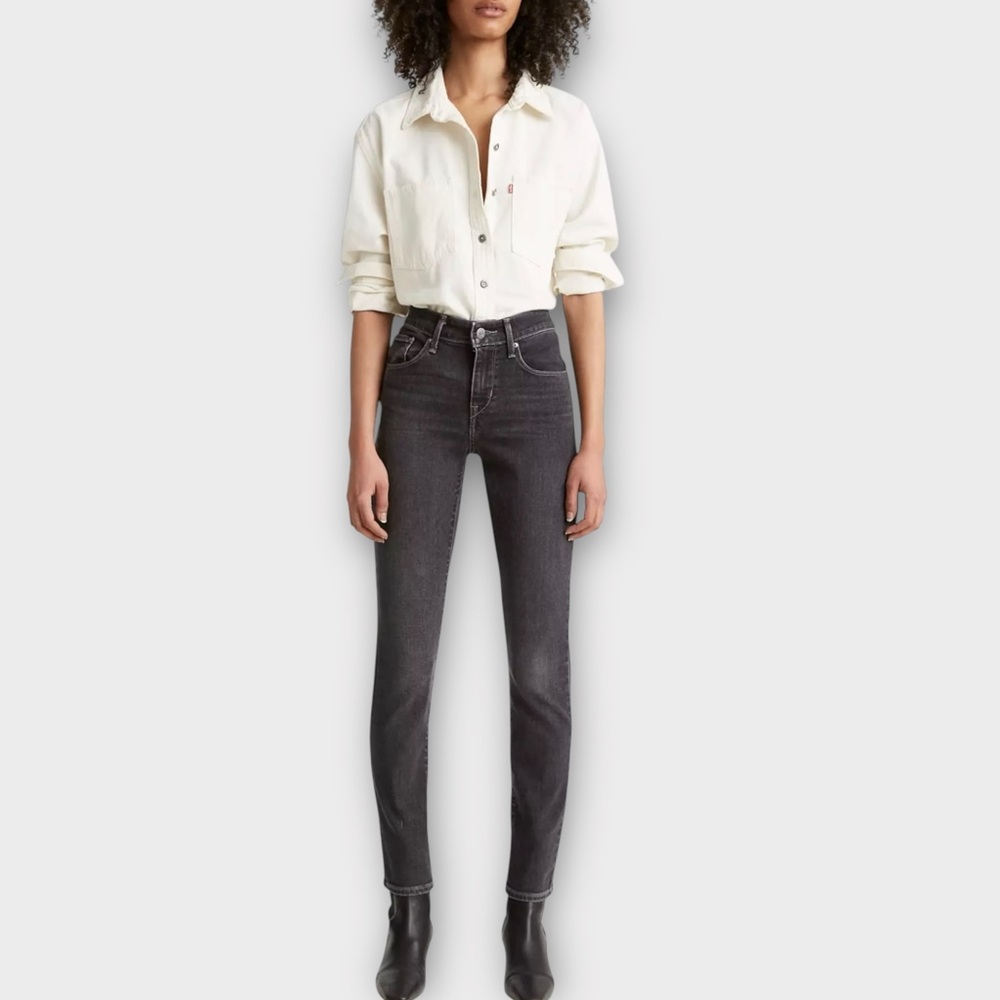 Levi's Black Classic Mid Rise Skinny Jeans 12 stretch denim goth grunge skater